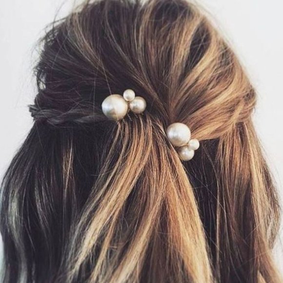 FAUX PEARL HAIR PINS BRIDAL WEDDING SET OF 40 - Picture 3 of 6